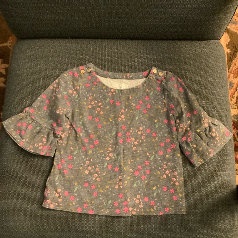 OshKosh Floral Top with button detail